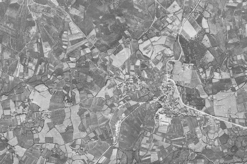 Ortofoto de 1956-1957 del núcleo de Sobrado