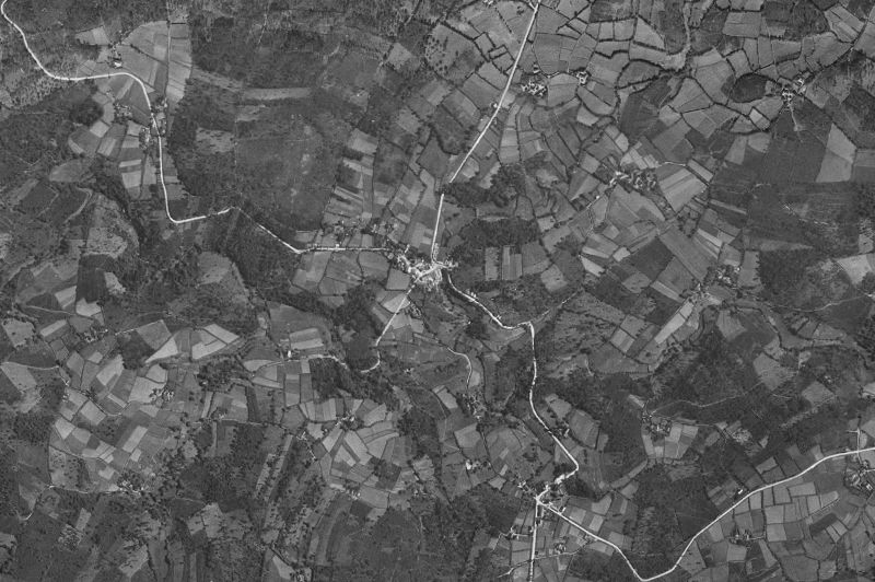 Ortofoto de 1956-1957 del núcleo de As Somozas