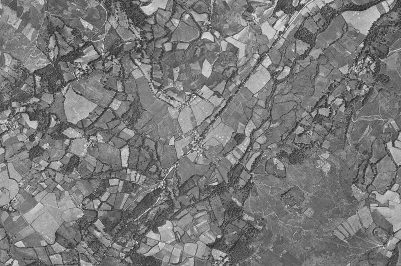 Ortofoto de 1956-1957 del núcleo de Toques