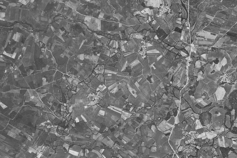 Ortofoto de 1956-1957 del núcleo de Tordoia