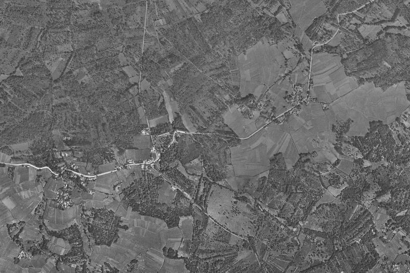 Ortofoto de 1956-1957 del núcleo de Touro