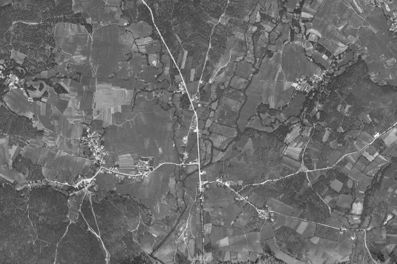 Ortofoto de 1956-1957 del núcleo de Val do Dubra