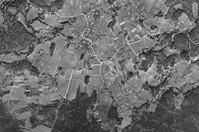 Ortofoto de 1956-1957 del núcleo de Vedra