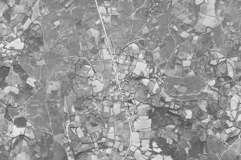 Ortofoto de 1956-1957 del núcleo de Vilasantar