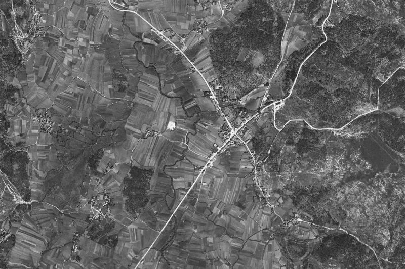 Ortofoto de 1956-1957 del núcleo de Vimianzo