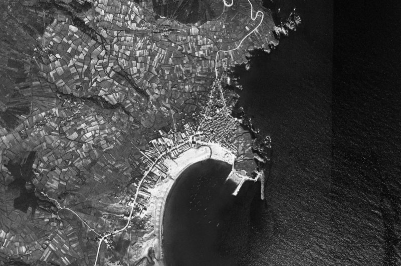 Ortofoto de 1956-1957 del núcleo de Cariño