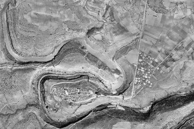 Ortofoto de 1956-1957 del núcleo de Alarcón