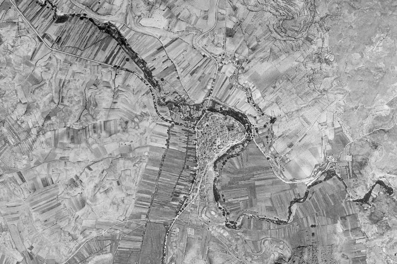 Ortofoto de 1956-1957 del núcleo de Albalate de las Nogueras