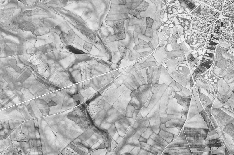 Ortofoto de 1956-1957 del núcleo de La Alberca de Záncara