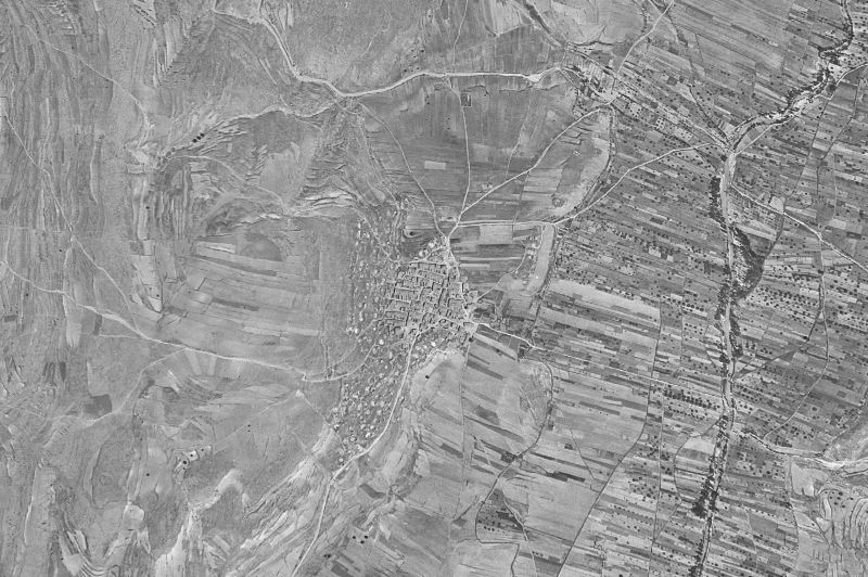 Ortofoto de 1956-1957 del núcleo de Alcalá de la Vega