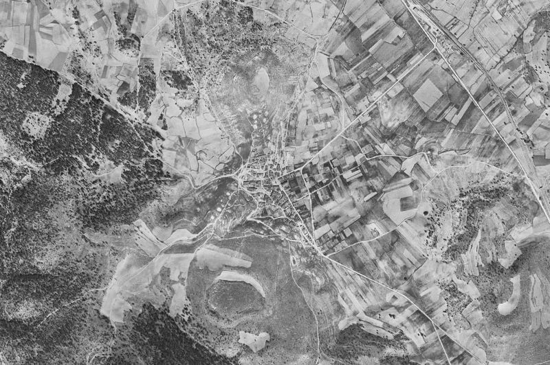 Ortofoto de 1956-1957 del núcleo de Arguisuelas