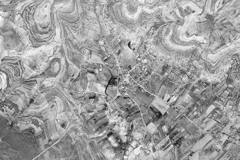 Ortofoto de 1956-1957 del núcleo de Barchín del Hoyo