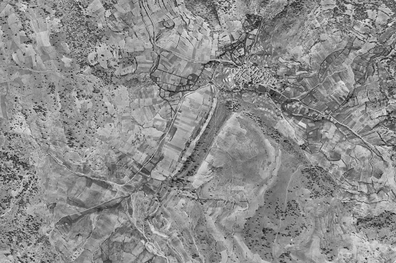 Ortofoto de 1956-1957 del núcleo de Beamud