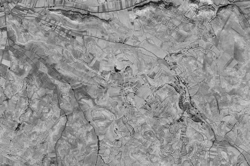 Ortofoto de 1956-1957 del núcleo de Castillo-Albaráñez