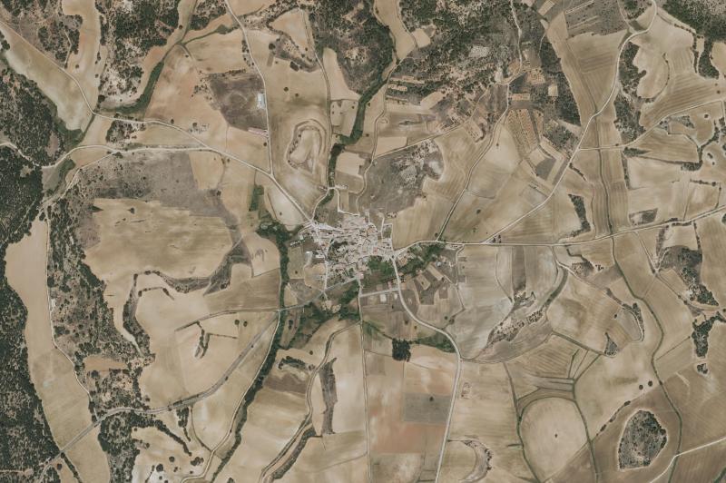 Ortofoto actual del núcleo de Fresneda de la Sierra