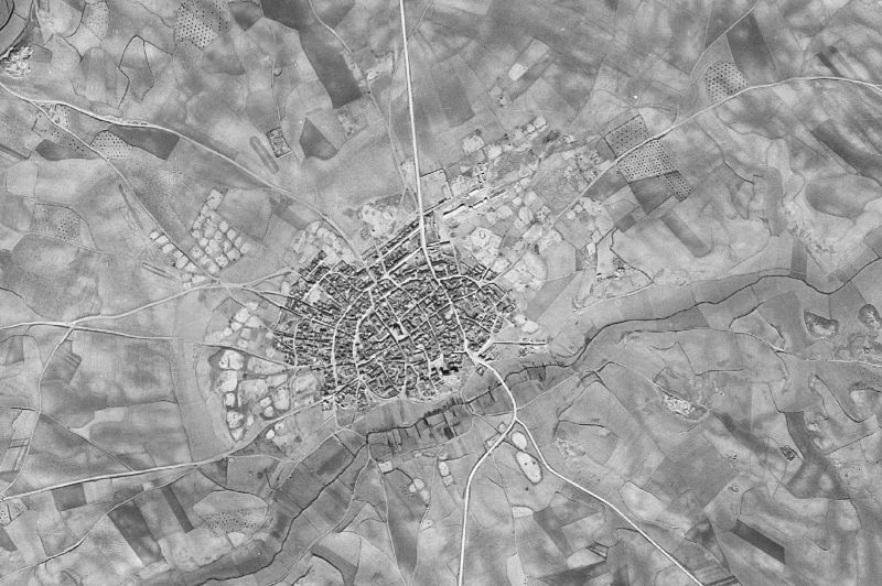 Ortofoto de 1956-1957 del núcleo de Fuente de Pedro Naharro