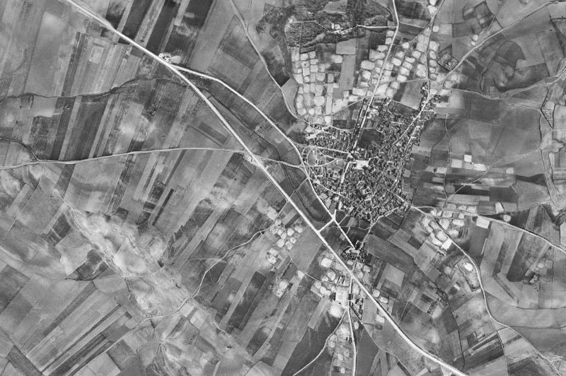 Ortofoto de 1956-1957 del núcleo de Honrubia
