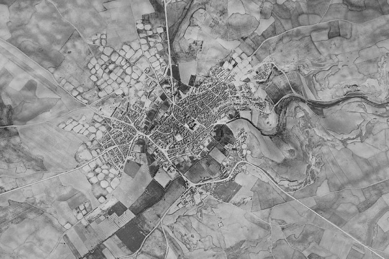 Ortofoto de 1956-1957 del núcleo de Horcajo de Santiago