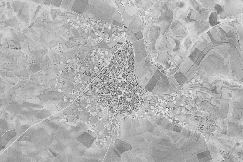 Ortofoto de 1956-1957 del núcleo de Ledaña