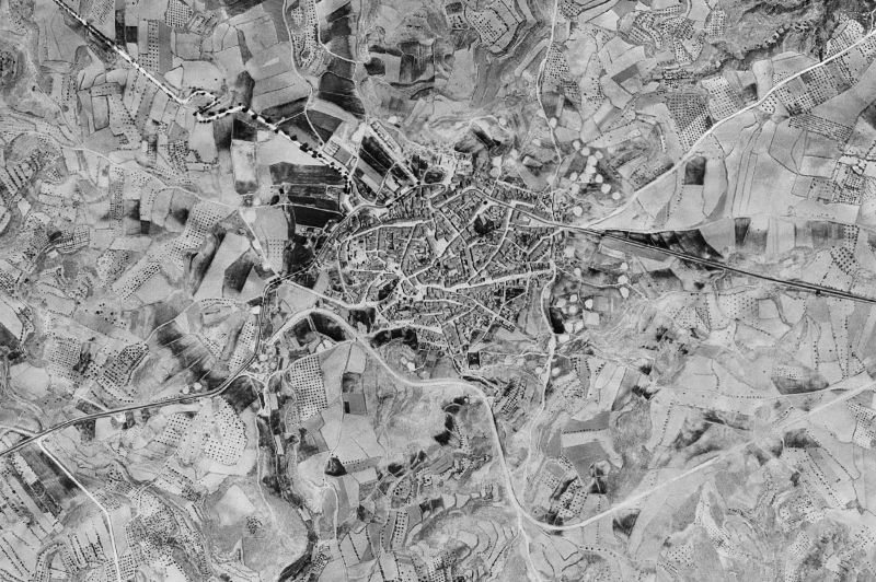 Ortofoto de 1956-1957 del núcleo de Minglanilla