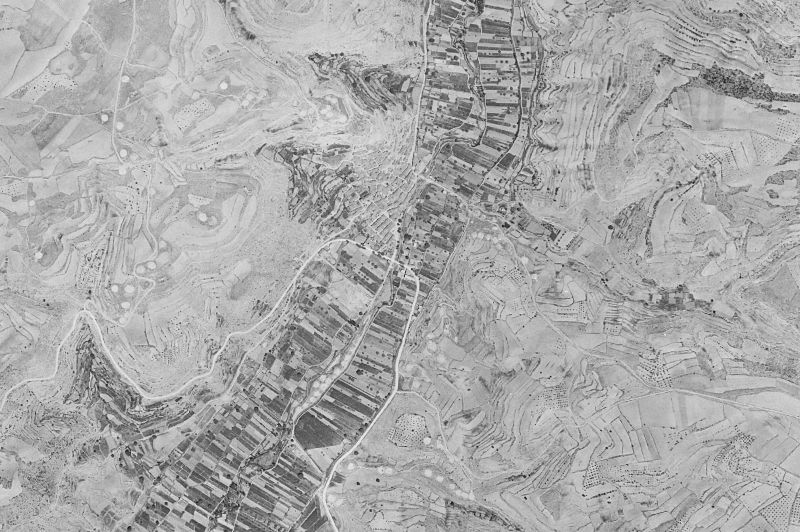 Ortofoto de 1956-1957 del núcleo de Mira