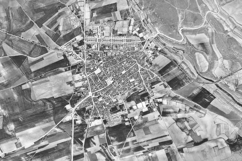 Ortofoto de 1956-1957 del núcleo de Mota del Cuervo