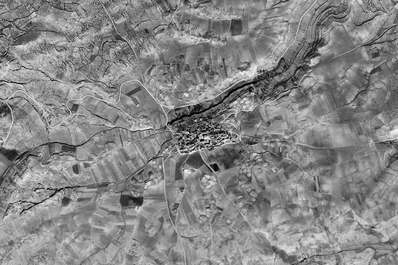 Ortofoto de 1956-1957 del núcleo de Olmeda de la Cuesta