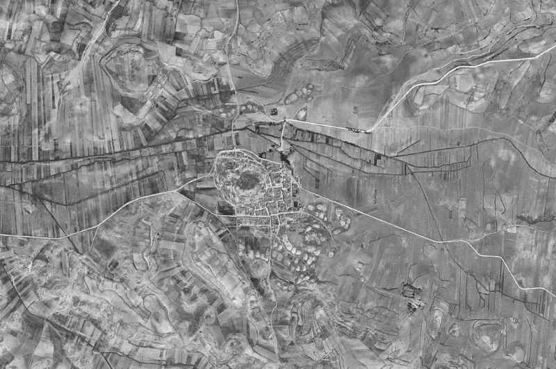 Ortofoto de 1956-1957 del núcleo de Olmeda del Rey