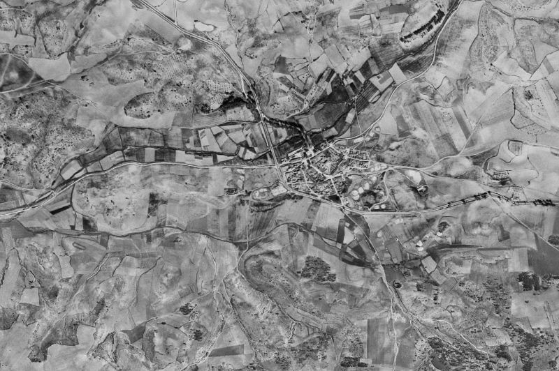 Ortofoto de 1956-1957 del núcleo de Olmedilla de Alarcón