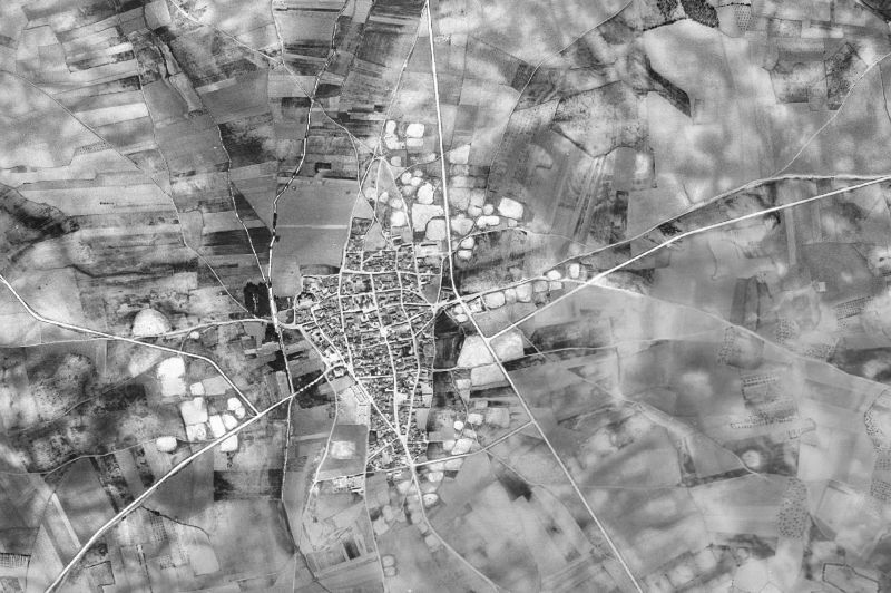 Ortofoto de 1956-1957 del núcleo de Osa de la Vega