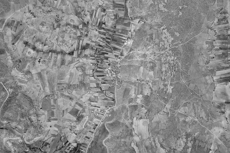 Ortofoto de 1956-1957 del núcleo de Pajaroncillo