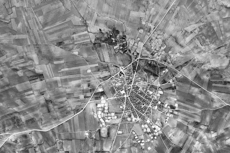 Ortofoto de 1956-1957 del núcleo de Palomares del Campo