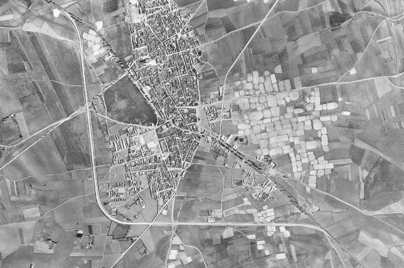 Ortofoto de 1956-1957 del núcleo de Las Pedroñeras