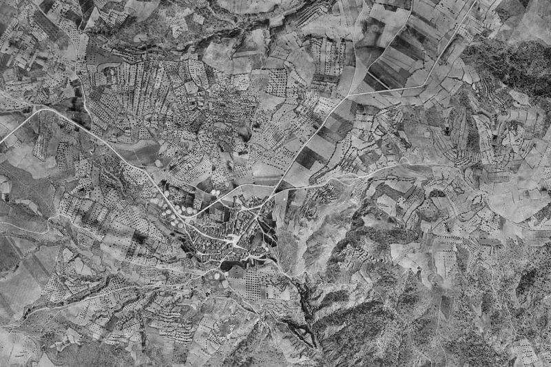 Ortofoto de 1956-1957 del núcleo de La Pesquera