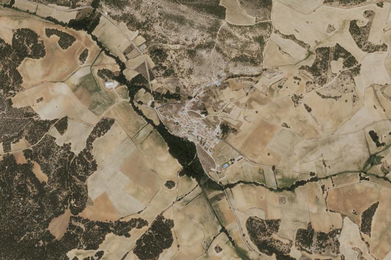 Ortofoto actual del núcleo de Piqueras del Castillo