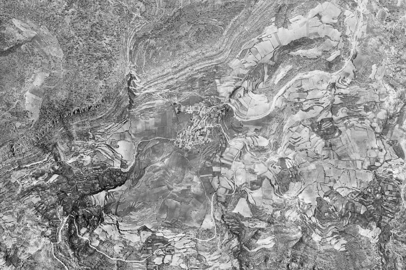Ortofoto de 1956-1957 del núcleo de Poyatos