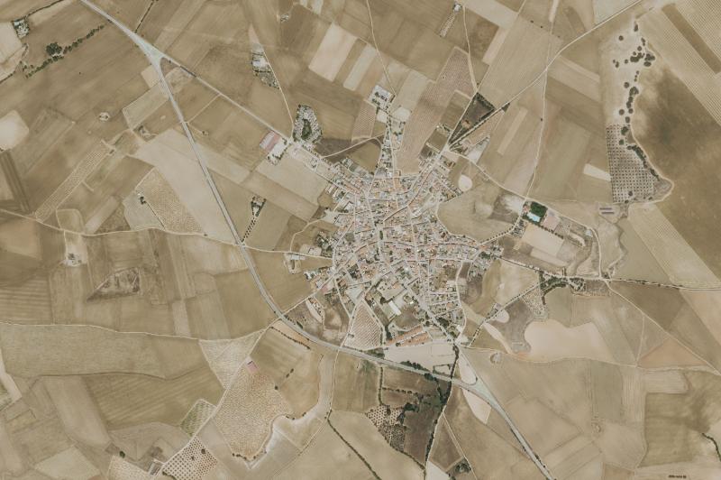 Ortofoto actual del núcleo de Pozorrubio de Santiago
