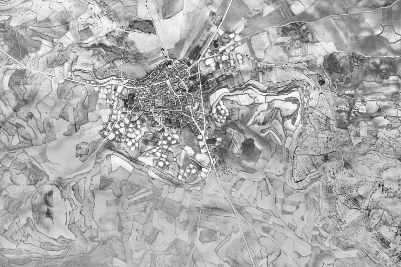 Ortofoto de 1956-1957 del núcleo de Tébar