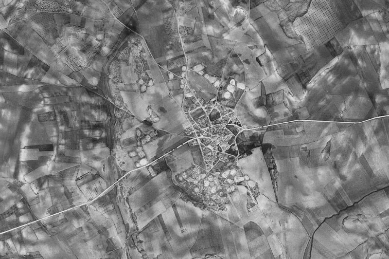 Ortofoto de 1956-1957 del núcleo de Tribaldos