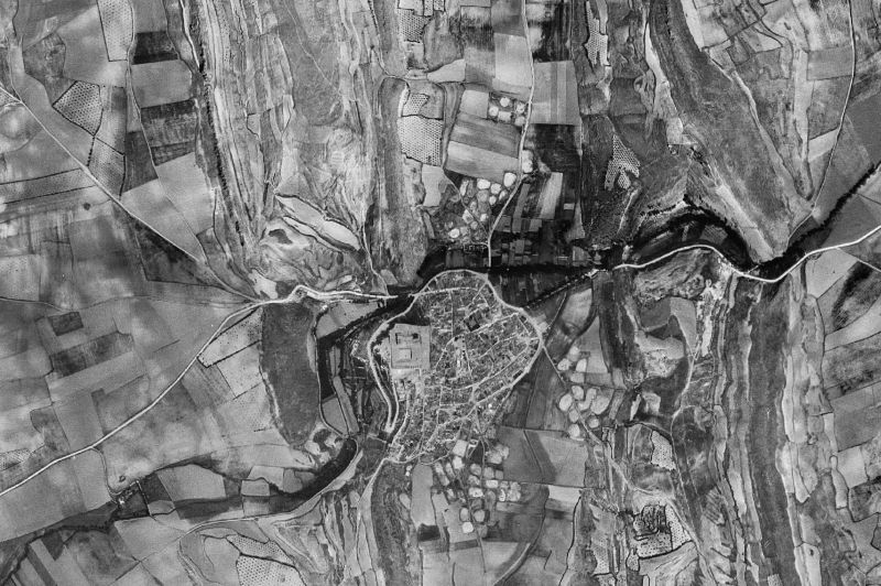 Ortofoto de 1956-1957 del núcleo de Uclés