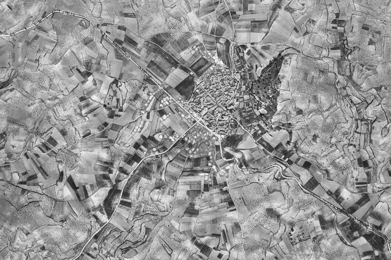 Ortofoto de 1956-1957 del núcleo de Valdeolivas