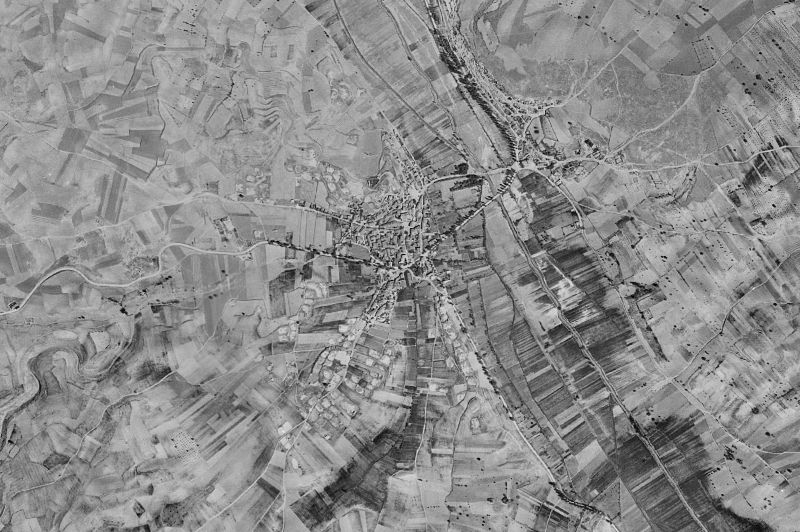 Ortofoto de 1956-1957 del núcleo de Villaconejos de Trabaque