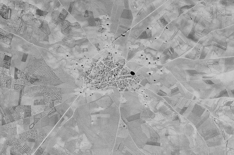 Ortofoto de 1956-1957 del núcleo de Villagarcía del Llano