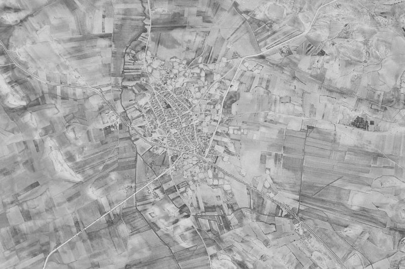 Ortofoto de 1956-1957 del núcleo de Villares del Saz