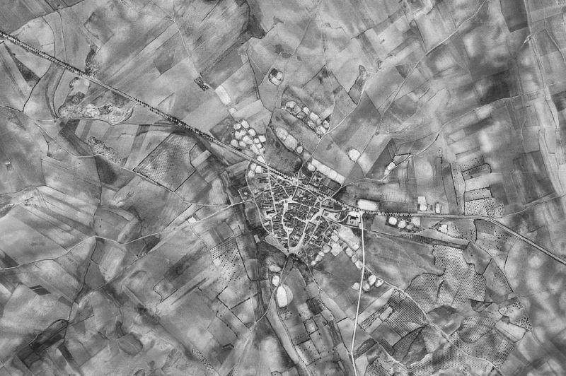 Ortofoto de 1956-1957 del núcleo de Villarrubio
