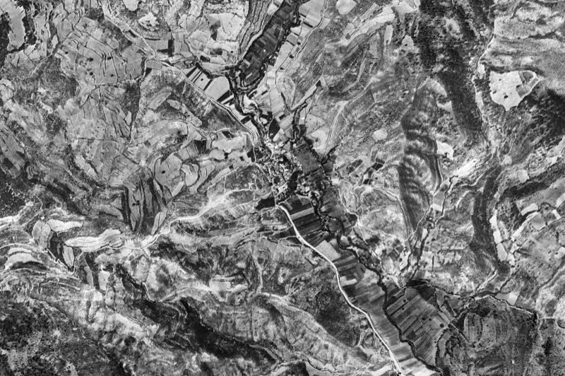 Ortofoto de 1956-1957 del núcleo de Vindel