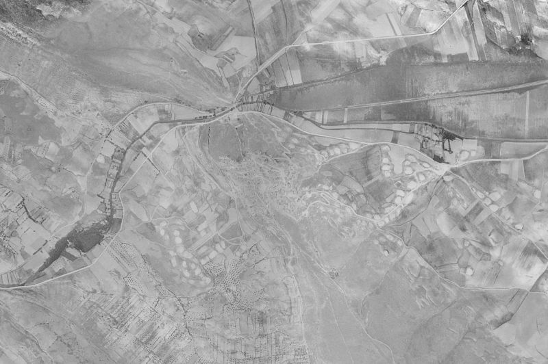 Ortofoto de 1956-1957 del núcleo de Zafra de Záncara