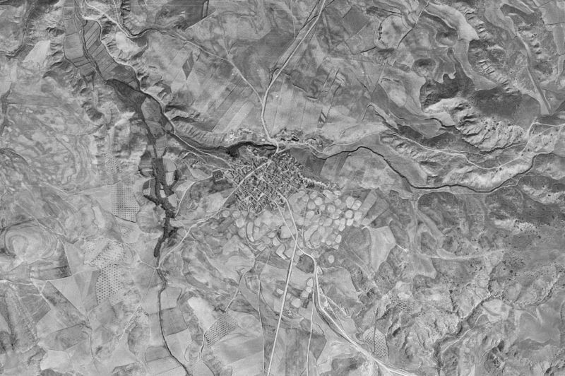 Ortofoto de 1956-1957 del núcleo de Zarza de Tajo