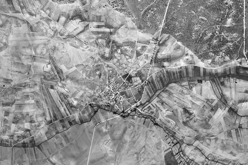 Ortofoto de 1956-1957 del núcleo de Arcas