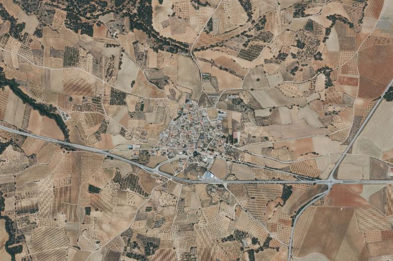 Ortofoto actual del núcleo de Pozorrubielos de la Mancha